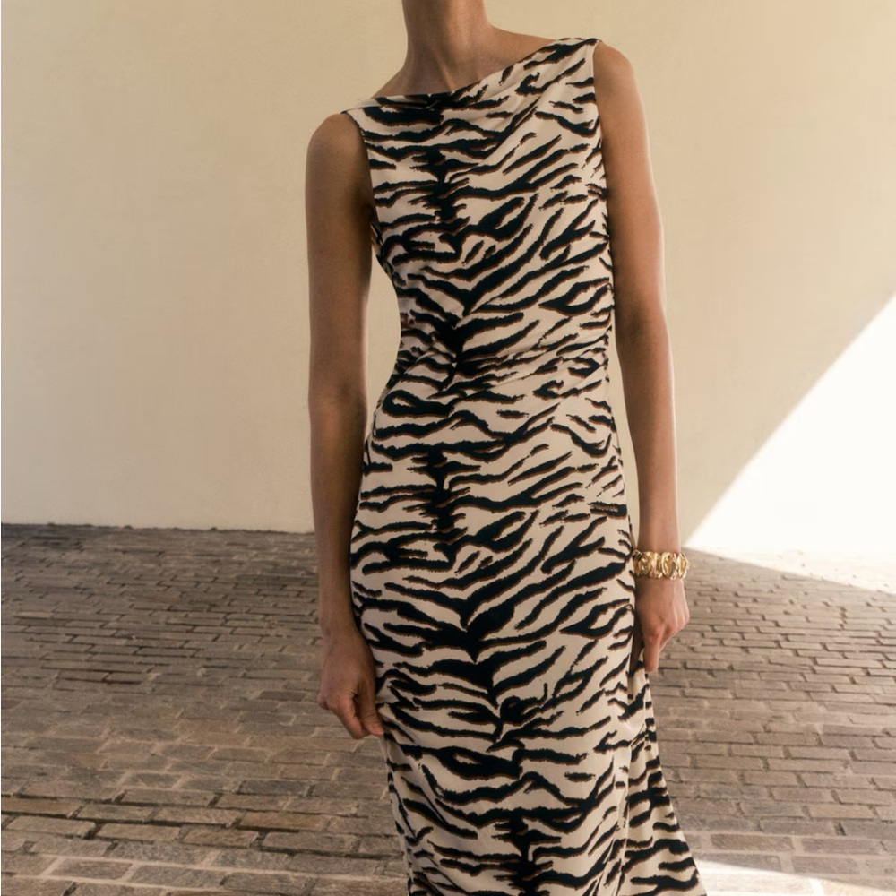 Zebra Print Sleeveless Dress